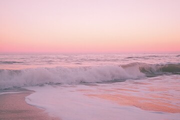 Wall Mural - a beach with waves coming in to shore