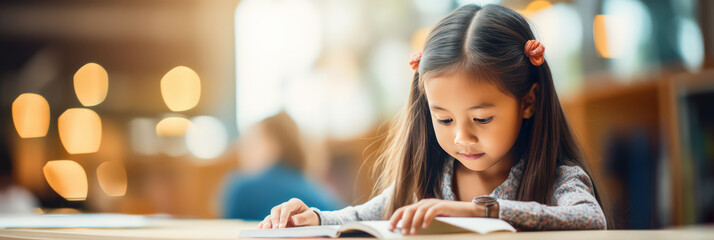 Little asian girl with laptop computer or notebook  in living room at home.online Learning concept.Shopping online concept.