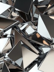 Poster - Abstract Metallic Shapes.