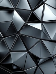 Poster - Abstract Geometric Black Triangles.