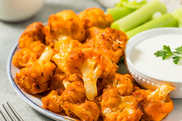 Poster - Roasted Homemade Baked Buffalo Cauliflower Wings