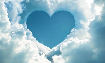 Wall Mural - a heart-shaped cloud in the sky