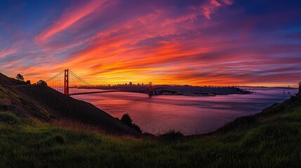 Poster - Golden Gate Bridge Sunset