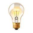© Maestro - Classic light bulb glowing softly in warm ambiance isolated transparent