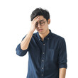 © Maestro - Frustrated young man with glasses indoors isolated transparent