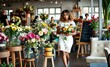 © YuriDA Art - dark skinned woman in white dress in flower shop