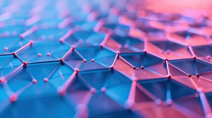 Abstract colorful geometric pattern with interconnected nodes creating a vibrant digital surface design.