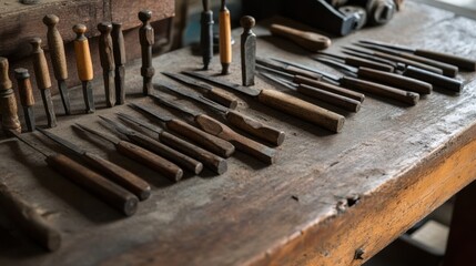 Woodworking Tools on a Workbench