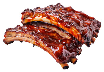 Canvas Print - PNG Barbecue ribs food white background freshness.