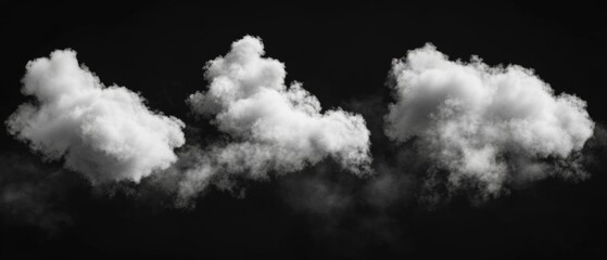 Poster - Clouds set isolated on black background.