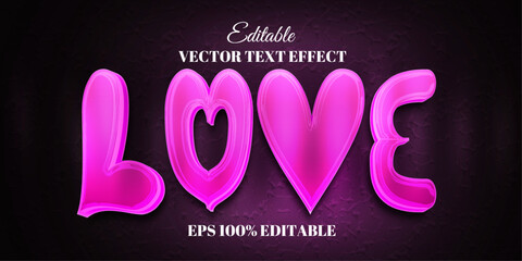 Love text effect editable valentine and romance text style