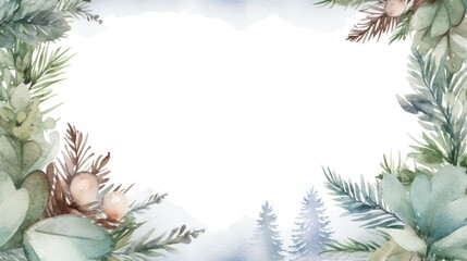 Wall Mural - Winter Frame Background with Copy Space for Text, Design.