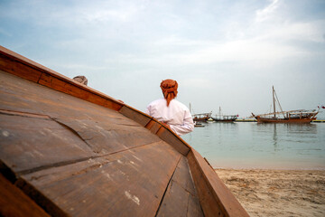 Wall Mural - Traditional Dhow Boat Festival Katara Beach Qatar