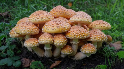 Sticker - Mushrooms on Green Field