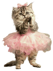 Poster - PNG Cat animal kitten ballet.