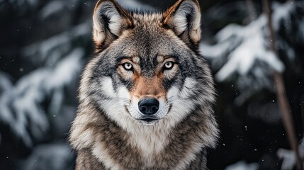 Naklejka na meble Majestic Wolf in Winter Landscape