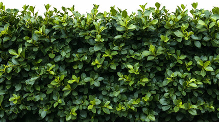 A dense green hedge with lush leaves, providing privacy and natural beauty.