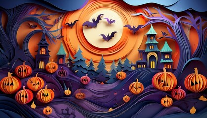 Canvas Print - Spooky Halloween Background