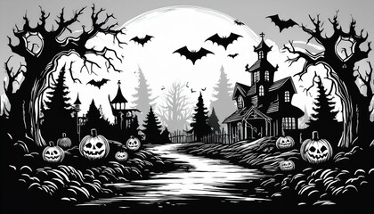 Wall Mural - Spooky Halloween Background