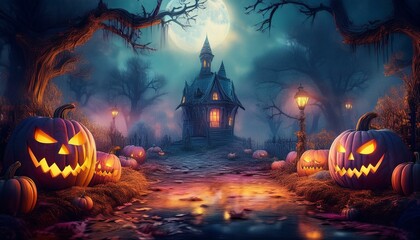 Canvas Print - Spooky Halloween Background