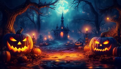 Canvas Print - Spooky Halloween Background