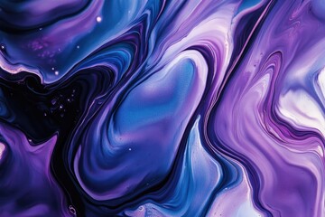 Wall Mural - Purple Blue Fluid Painting Close Up