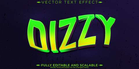 Wall Mural - Dizzy editable text effect, editable trippy and psychedelic text style