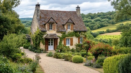 Wall Mural - Stone Cottage in a Tranquil Landscape