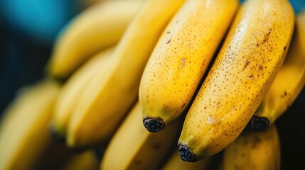 Wall Mural - Close-up of a Bunch of Ripe Yellow Bananas