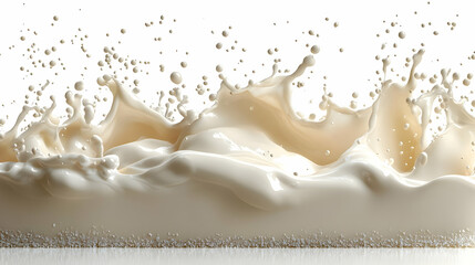 A dynamic splash of creamy liquid, showcasing motion and texture.