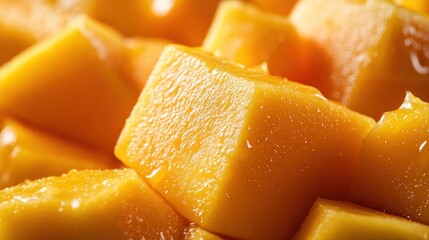 Sticker - Close-up of Juicy Mango Cubes