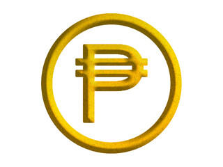 peso sign icon, Philippine currency symbol design with gold motive	
