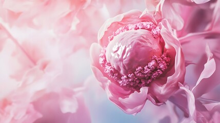 Poster - Close-up of a pink flower with delicate petals.