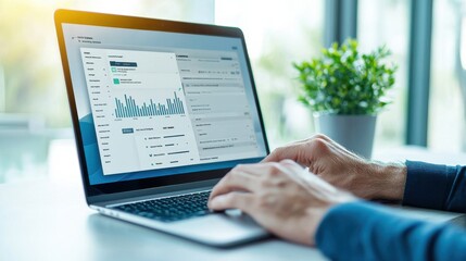 A close-up shot of a laptop screen shows a digital task manager app, where the user is setting goals for the upcoming week., flat design illustration