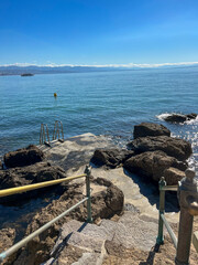 Stairs to the sea in Opatija Croatia