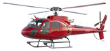 PNG  Red helicopter isolated on white.