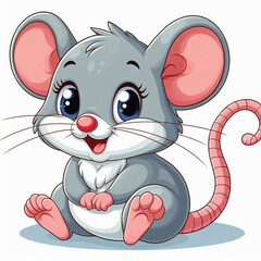 Sticker - Cute Mouse Vector Cartoon illustration