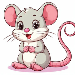 Sticker - Cute Mouse Vector Cartoon illustration