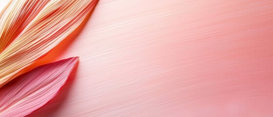 Wall Mural -  A tight shot of a pink-yellow backdrop featuring a red-yellow band at its base