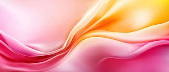 Canvas Print -  A tight shot of a pink-yellow-pink backdrop featuring a wavy pattern on its left side