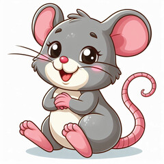 Sticker - Cute Mouse Vector Cartoon illustration