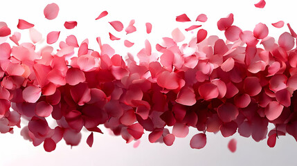 A vibrant display of scattered pink flower petals creating a soft, romantic atmosphere.