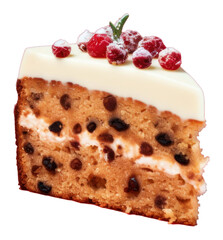 Wall Mural - PNG Christmas cake slice dessert berry fruit.