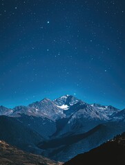 Wall Mural - mountain landscape at night with stars