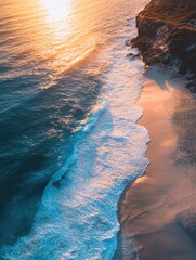 Wall Mural - Beach Sunset Aerial View