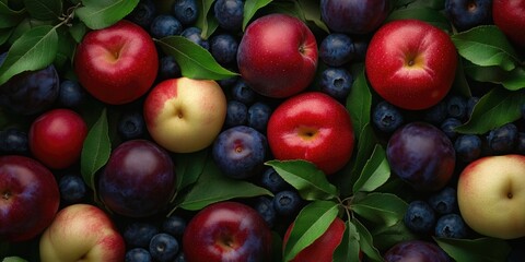 Fresh Fruits and Leaves