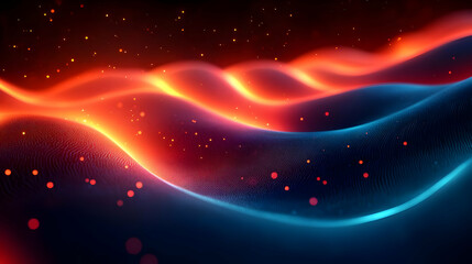 Wall Mural - Abstract waves of light in vibrant colors create a dynamic, flowing visual effect.