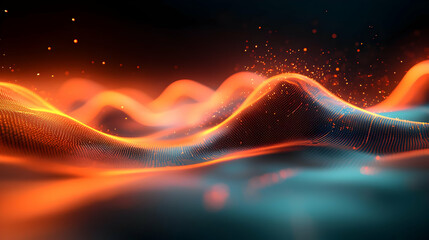 Wall Mural - Abstract waves of light in vibrant colors creating a dynamic visual effect.