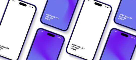 Poster - Realistic smartphone mockup. Mobile phone vector with isolated on white background. Device front view. 3D mobile phone with shadow. Realistic, high quality smart phone mockup for ui ux presentation.