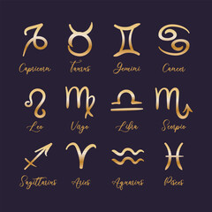 artistic and creative representation of zodiac sign symbols designed specifically for astrology enth